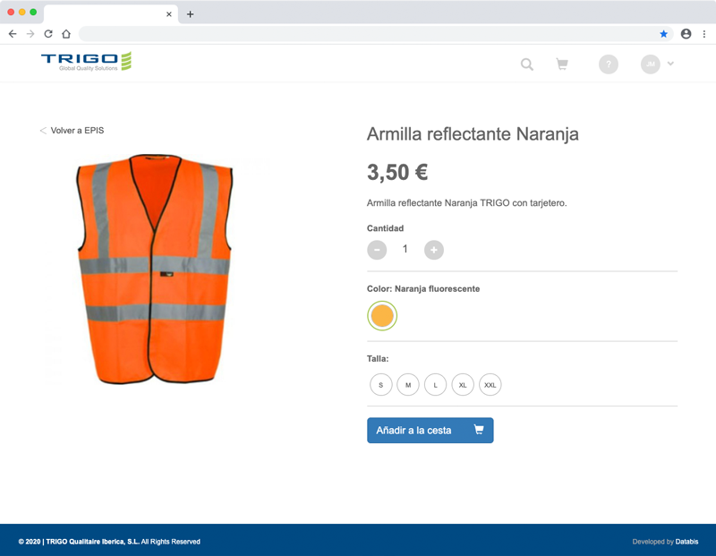 Screenshot of the application view of Trigo Qualitaire Ibérica - Tienda